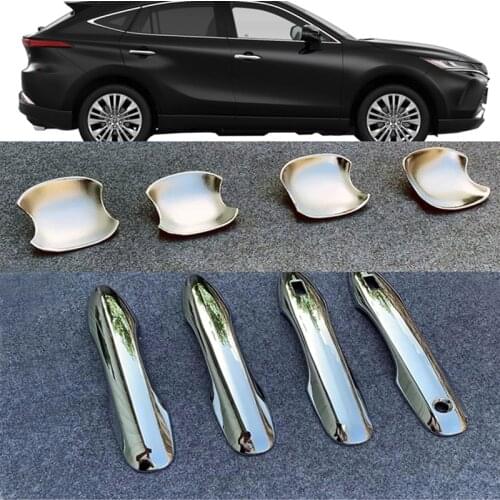 Car Accessories For Toyota Harrier Venza 2020 2021 ABS Chrome Car Side Door Handle Door bowl Cover Trim Strip Molding 8pcs