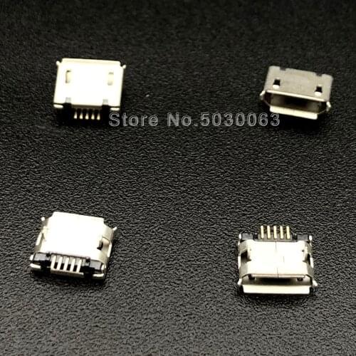 50pcs/lot MICRO USB Female socket Base MK5P Mike 5.9mm Rolled Edge Column with Welding Joint Long Needle Long Pin Copper Pin