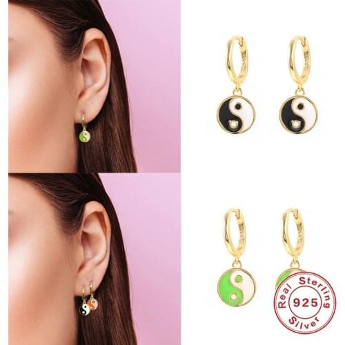 BOKAO Loop Earrings 2021 Trend Pendientes Plata 925 Yin Yang Drop Earrings Piercing Pendientes Woman Jewelry Bijoux Femme Aretes