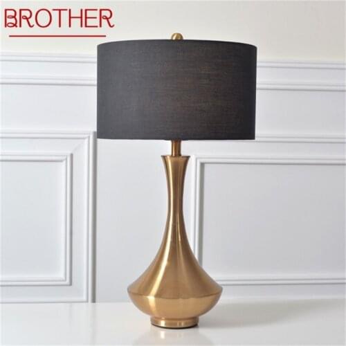 BROTHER Bronze Table Lamp Contemporary LED Creative Decorative Desk Lights for Home Bedside