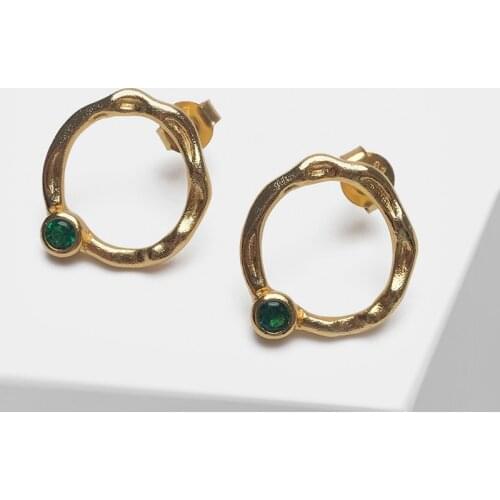 Amorita boutique 925 silver Circle design stylish elegant stud earrings