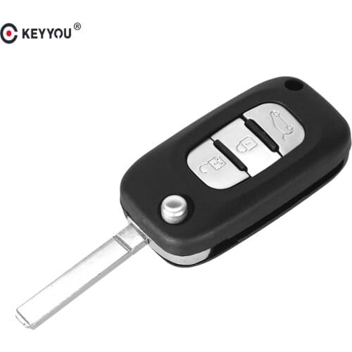 KEYYOU Replacement Flip Folding Car Key Shell For Renault Clio Megane Kangoo Modus 3 Buttons Remote Key Auto Case Key Cover