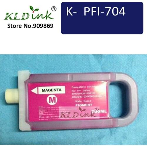 KLDINK - PFI-706M Magenta Ink Cartridge ( PFI-704 6683B001 Ink) compatible with ImagePrograf iPF8300, iPF8400S, iPF9400