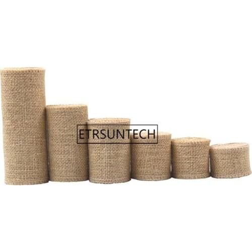 Long Natural Jute Hessian Burlap Roll Ribbon Burlap Table Runners Wedding Party Chair Bands Vintage Home Decor