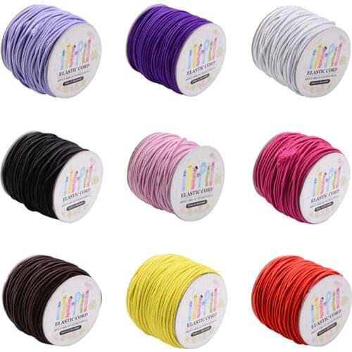 Elastic Cord 1mm 2mm for DIY Jewelry Making accessories,with Nylon Outside and Rubber Inside ,100m/roll;40m/rollF60