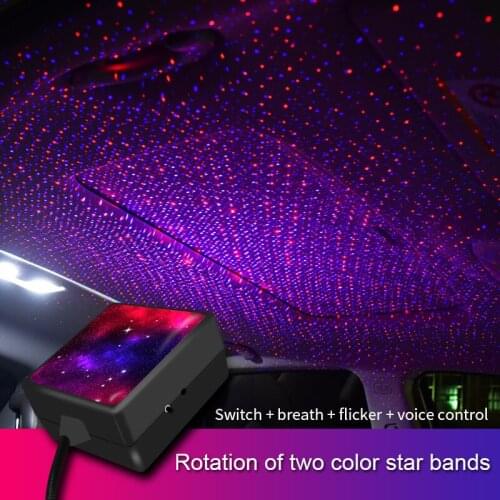 Car Interior Rotating Light Starry Sky LED Projector Lamp Auto USB Ambient Laser Atmosphere Decoration Night Lights Adjustable