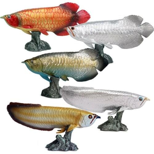 Simulated Silver Arowana Sailfish Sea Life Animals Figurines Model for Collection Educational Toy Dragon Fish Ocean Fish Model