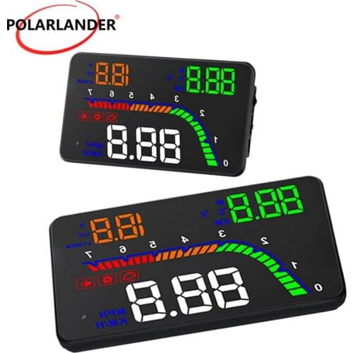 Alarm Driving Computer Multi-Color HD Speed 4 Inch Digital LED OBD 2 Head Up Display Car Universal HUD T100