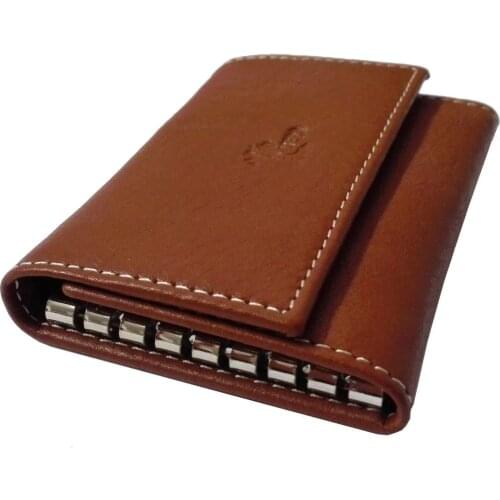 Leather keychain 8 keys leather Brown