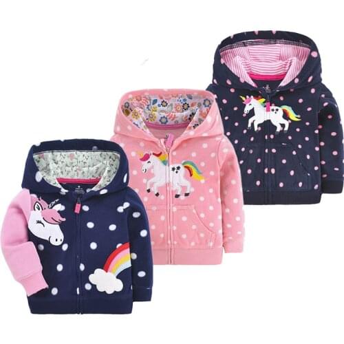 Spring Jacket For Baby Girl clothing Cartoon Unicorn Cotton Zipper Coats Outwear Newborn Baby Jackets Infant Costume Outerwear