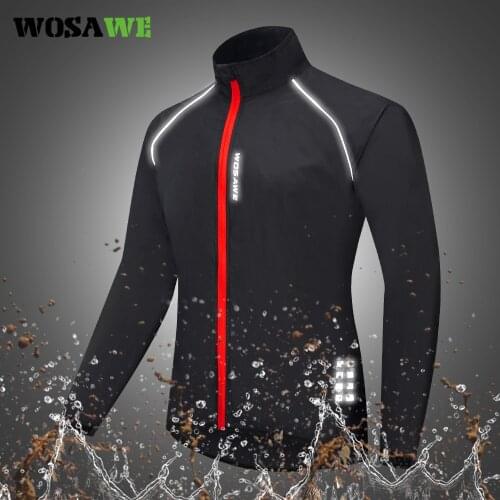 WOSAWE Mens Windproof Cycling Jacket Windbreaker Water Repellent Lightweight Summer Riding Bike Clothes Quick Dry Coat