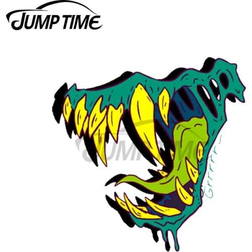Jump Time 13 x 10.8cm For Zombie Bite Decal Trunk Waterproof Scratch-Proof Creative Car Stickers Camper Creative Vinyl Car Wrap