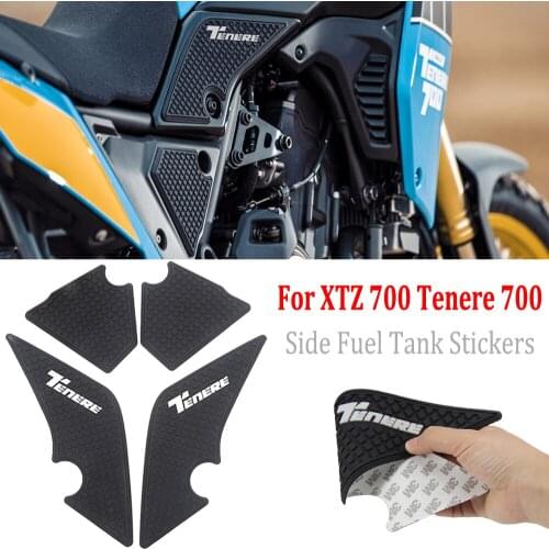 FOR YAMAHA Tenere 700 T700 XTZ 700 2019 2020 Tenere700 Motorcycle Non-slip Side Fuel Tank Stickers Waterproof Pad Rubber Sticker