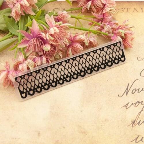 New 15x3cm Lace Flower Embossing Folders Plastic For Scrapbooking DIY Template Fondant Cake Photo Album Card Making