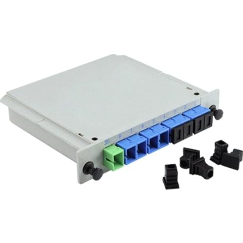 10 pcs/batch SC UPC 1X8 FTTH fiber optic box optocoupler SC UPC PLC 1X8 fiber optic box Cassette Insertion Type 1X8 SC UPC