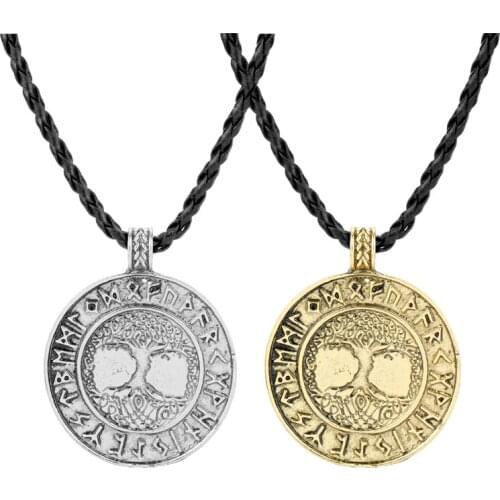Tree Of Life Necklace Coin Jewelry Rope Chain For Men Art Colar