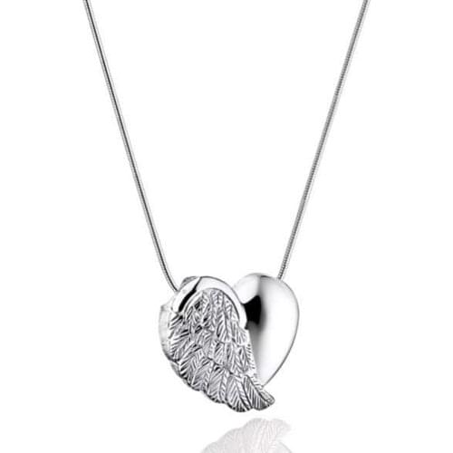 Heart Wings Urn Necklace For Women Cremation Ashes Jewelry Memorial Necklace