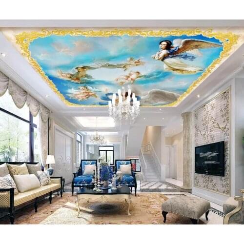 Custom 3D Photo Wallpaper angel Ceiling Wall Painting Living Room Bedroom Wallpaper Home Decor blue ceilings