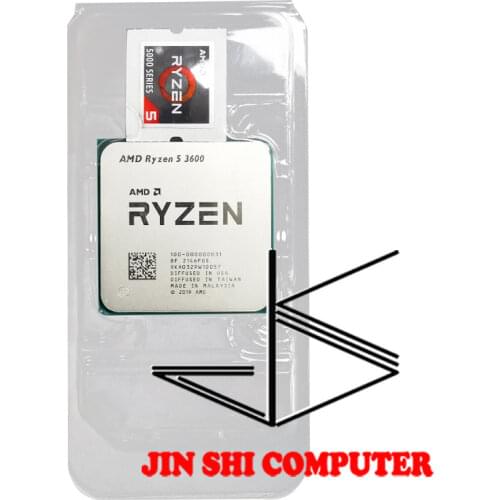 AMD Ryzen 5 3600 3.6 GHz Six-Core Twelve-Thread CPU Processor 7NM 65W L3=32M 100-000000031 Socket AM4 New but NO FAN