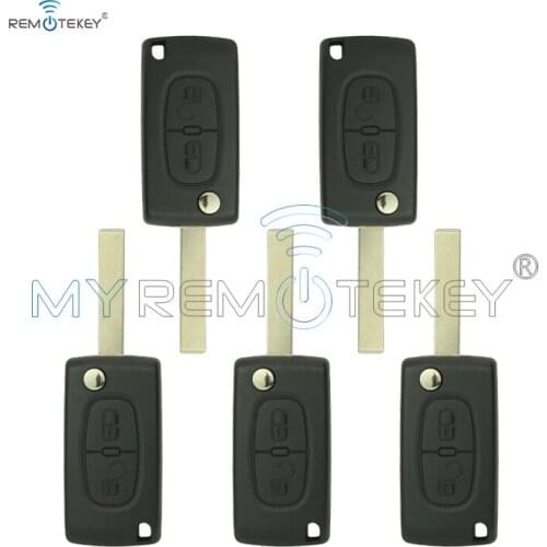 Remtekey 5pcs for Peugeot 207 307 308 Flip remote car key 2 button 433 mhz ID46 - PCF7961 HU83 blade