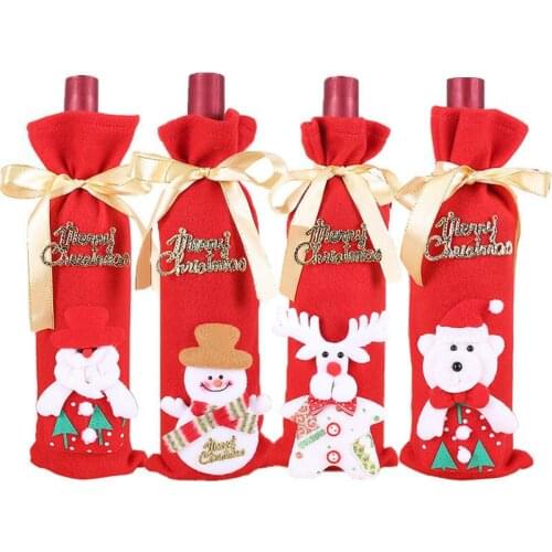 Christmas Wine Bottle Cover Santa Claus Wine Bottle Bag Christmas Decorations for Home Table New Year