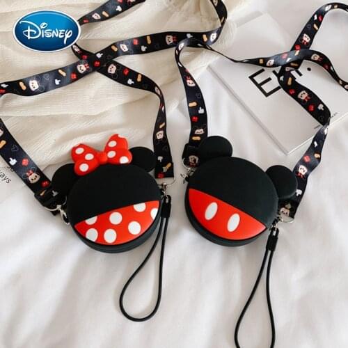 Disney Girl Silicone Minnie Bag Mini Shoulder Bag Korean Cartoon Coin Purse Girls Messenger Bag Mickey Silicone Bag