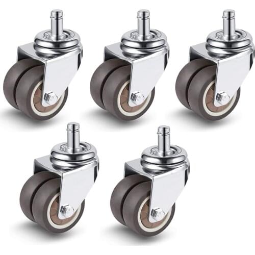 2 inch Office Chair Wheels For Computer Gaming Chair Replacement Rubber Casters Safe for Hardwood Floor and Carpet Set of 5