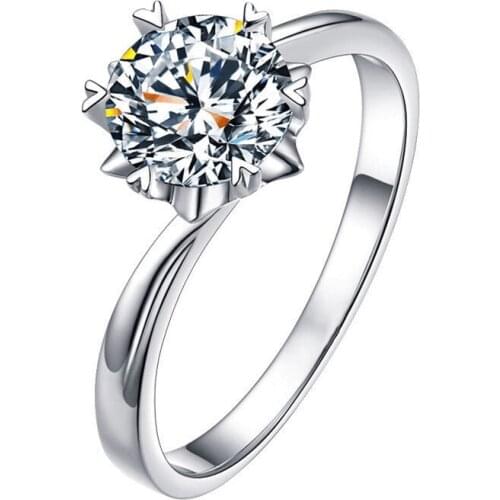 Yayi Jewelry Hot Princess Cut White 1CT 100% Cubic Zirconia Stamped Silver Color Open Adjustable Wedding Woman Girl Gift Rings