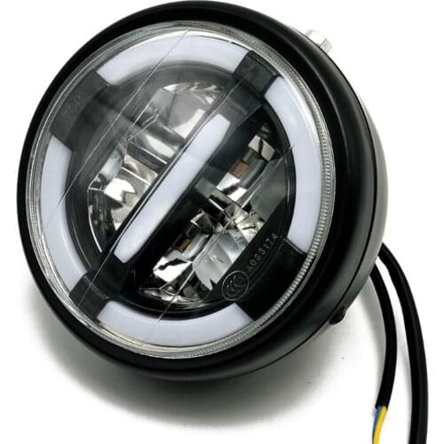 Universal Cafe Racer Vintage Motorcycle LED Head lamp Headlamp Motorcycle Headlight Turn Signal Light LED Daytime Light 7" Round