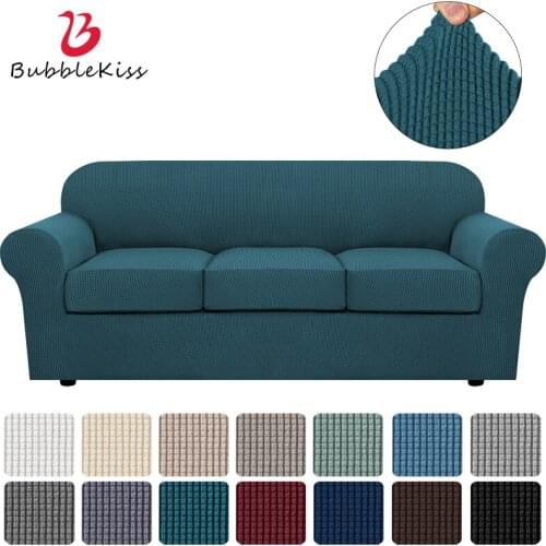 Bubble Kiss Thicken Velvet Sofa Seat Cover Jacquard Solid Home Couch Covers Elastic Stretch Sofas Slipcovers Protector 3-Seater