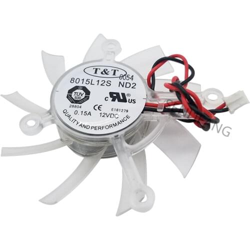 FOR T&T 8015L12S ND2 graphics card fan 12V 0.15A 75 diameter 4-hole 2-wire fan