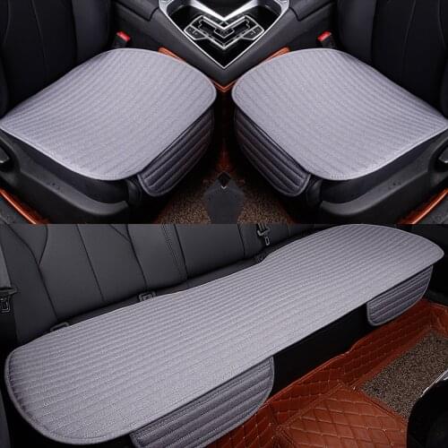 Flax Car Seat Cover Protector Front Rear Four Seasons Universal Car Seat Cushion Protector Pad Mat with for Suv Truck