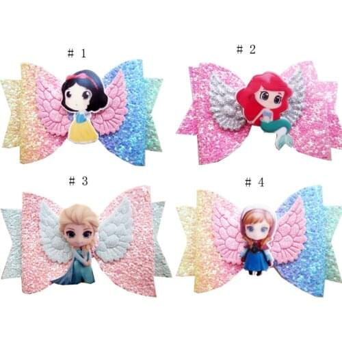 New hot-selling Disney hairpin Frozen Princess Aisha Ana angel wings temperament hairpin Frozen cartoon cute hair accessories
