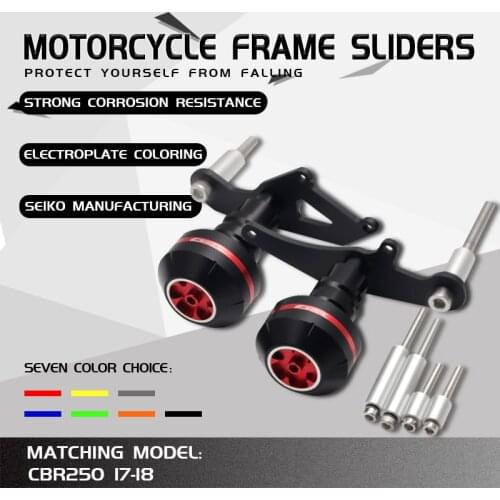 Motorcycle CNC Aluminum Falling Protection Frame Sliders Crash Protector For Honda CBR250R CBR 250 R CBR250 R CBR 250R 2017 2018