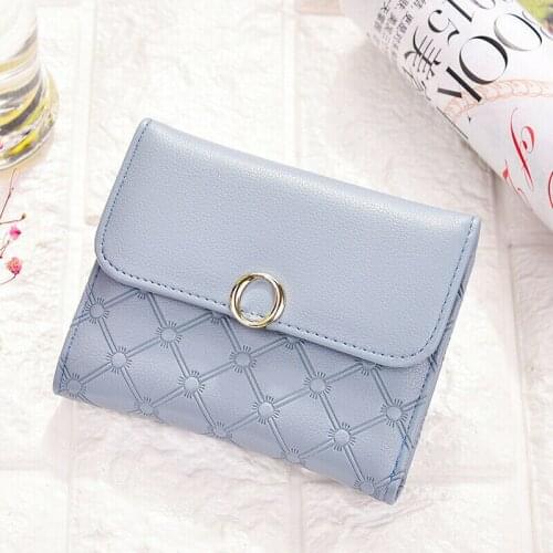 2019 New Style Women Fashion PU Leather Cute Little Credit Card Wallet Girls Solid Lock Short ID Purse