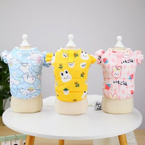 Dogs Cats Pet Clothing Dog Pet Vest Hoodie Print Cartton Desigh Puppy Coat Jacket Winter Warm Clothes