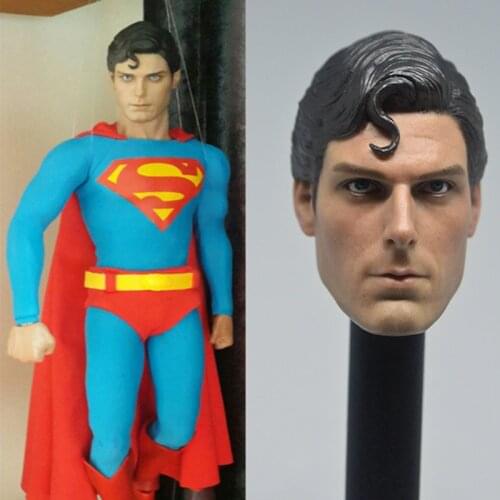 1/6 Scale 1978 Christopher Reeve Head Sculpt Carving Model For 12' Body Doll Collectible Collections Toys Accessories