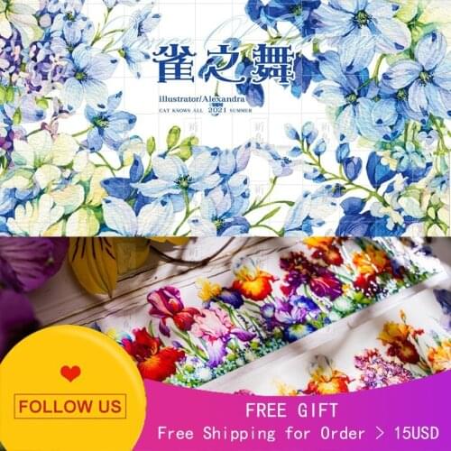 1 Loop Cute Washi Dance Painter Cat Journal Planner Paper Tape Flower Collagesstickers