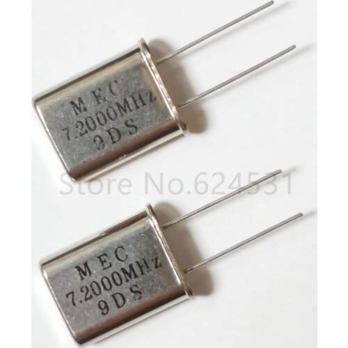 10pcs Genuine HC-49U-line passive quartz crystal oscillator 7.2MHZ 7.200MHZ 7.2M