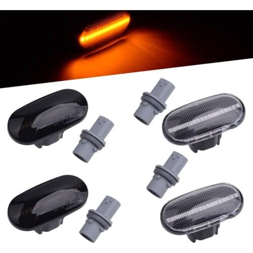 2Pcs Car Dynamic Flowing LED Side Marker Signal Light Yellow Fit for Honda Civic Del Sol S2000 Acura Integra