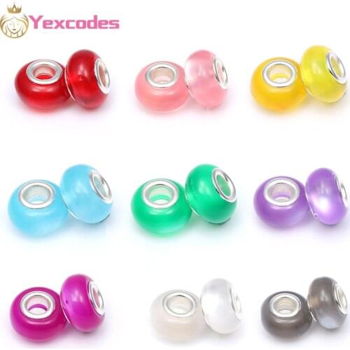 2Pcs/lot 13 Style European Crystal Acrylic Glass Diy Charm Beads For Brand Bracelets&Bangle Ma'am Jewelry Gift Making