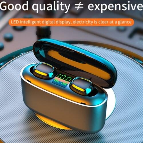 2021 new TWS Bluetooth wireless headset earphone earbuds 3500mah LED touch sports headset noise reduction and waterproof