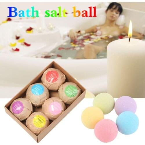 6pcs/Set Natural Bath Bombs Bubble Bath products Essential Oil Handmade SPA Stress Relief Exfoliating Mint Lavender Rose Flavor