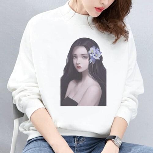 Autistic Kawaii Women Hoodies Pullover White 2020 Autumn Autumn Winter Kpop Thick Knit Sweatshirt Female Moletom S-2xl