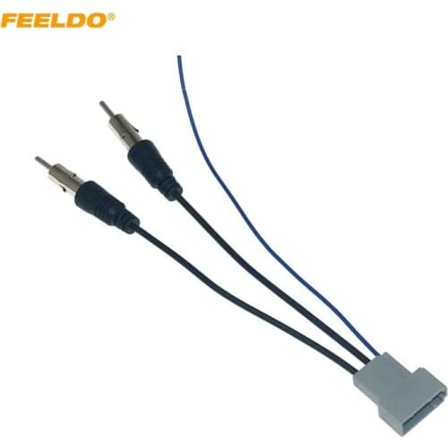 FEELDO Car 2PIN Female to ISO Male Double Plugs Radio Antenna Adapter For Honda CRV Civic Accord Radio Wire Cable #HQ6742