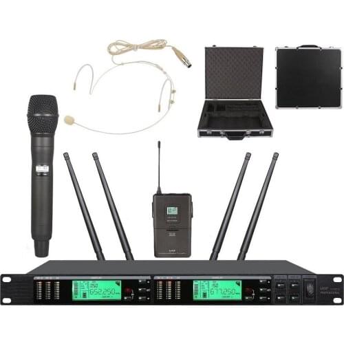 Bolymic Wireless Beige Headset Microphone System Professional Cordless Microphone 200 Channel