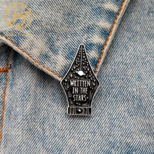 New Personality Zinc Alloy Brooch Pin Jupiter Moon Lettering Customizable Brooch Jewelry Backpack Hat Lapel Pin Best Gift