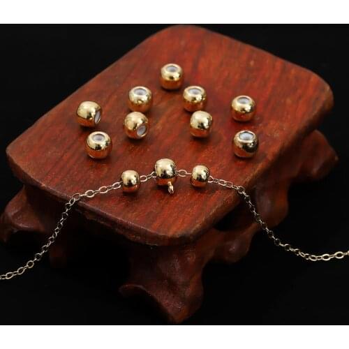 10pcs Big Hole Copper Silicone Inside Adjustment Beads Spacer Stopper Beads For DIY Bracelet Necklace Jewelry Making Wholesale