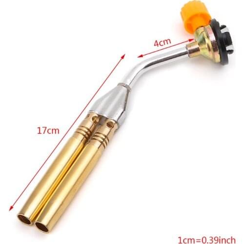 Butane Jet Flame Torch Double Tube Brazing Gas Blowtorch Lighter Burner Outdoor Camping Gun