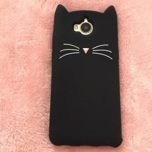 For Coque Huawei Y6 2017 Case Cover Silicone Case For Huawei Y5 2017 Y6 2017 3D Cute Pink Cat Soft Etui Fundas Telefoon Hoesjes